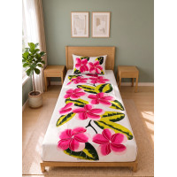 Hand Painted Rayon Bedsheet Set Single Size